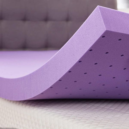 Belueftete weiche Matratzenauflage aus Gel-Memoryschaum mit CertiPUR Zertifikat, violette Farbe, Staerke 7,6cm