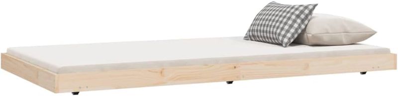 Einzelbettgestell aus massivem Kiefernholz inklusive Lattenrost, stabiles Holzschlafgestell fuer das Schlafzimmer, Masse 90x200cm