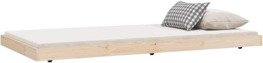 Einzelbettgestell aus massivem Kiefernholz inklusive Lattenrost, stabiles Holzschlafgestell fuer das Schlafzimmer, Masse 90x200cm