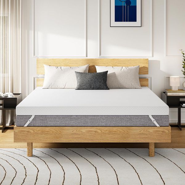 7cm dicker Matratzentopper aus Visko- und Komfortschaum Haerte H2/H3 mit rutschfester Unterlage, geeignet fuer Boxspringbetten, Schlafsofas und Wohnmobile 90x200cm